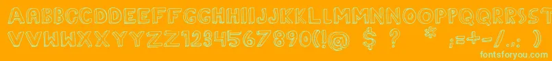 Подробнее о шрифте TheRainmaker Шрифт TheRainmaker – зелёные шрифты на оранжевом фоне