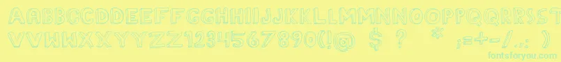 TheRainmaker Font – Green Fonts on Yellow Background