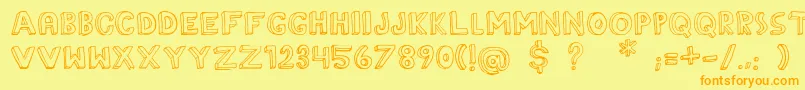 TheRainmaker Font – Orange Fonts on Yellow Background