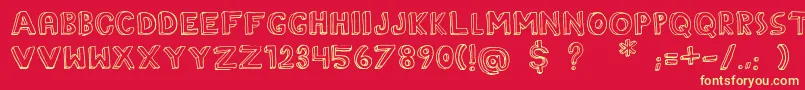 TheRainmaker Font – Yellow Fonts on Red Background