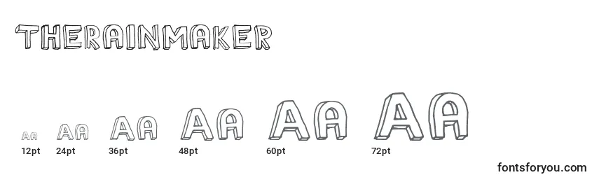Размеры шрифта TheRainmaker