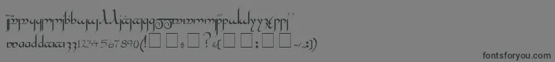 フォントTengwarGandalfMedium – 黒い文字の灰色の背景