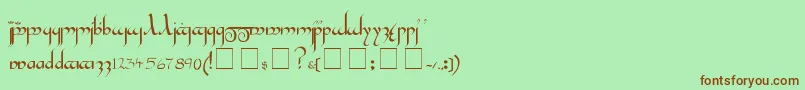 Шрифт TengwarGandalfMedium – коричневые шрифты на зелёном фоне