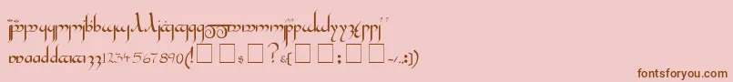 TengwarGandalfMedium Font – Brown Fonts on Pink Background