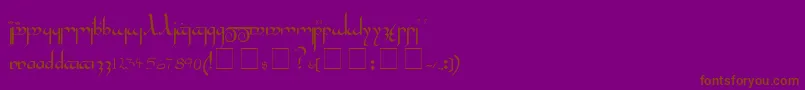 TengwarGandalfMedium-Schriftart – Braune Schriften auf violettem Hintergrund