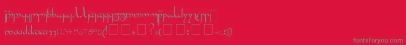 TengwarGandalfMedium-Schriftart – Graue Schriften auf rotem Hintergrund