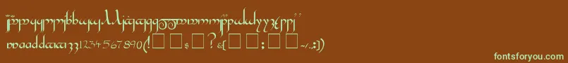 TengwarGandalfMedium Font – Green Fonts on Brown Background