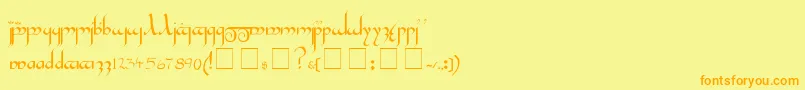 TengwarGandalfMedium Font – Orange Fonts on Yellow Background