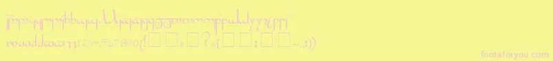 TengwarGandalfMedium-Schriftart – Rosa Schriften auf gelbem Hintergrund