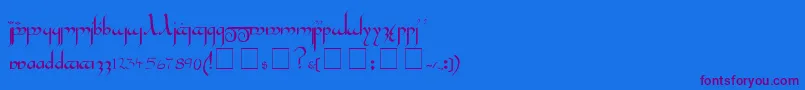 TengwarGandalfMedium-Schriftart – Violette Schriften auf blauem Hintergrund