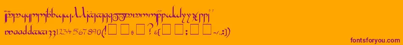 TengwarGandalfMedium Font – Purple Fonts on Orange Background