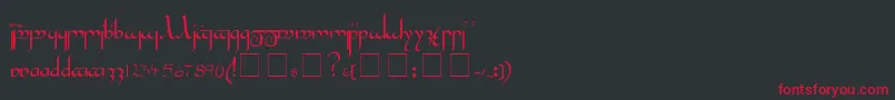 TengwarGandalfMedium Font – Red Fonts on Black Background