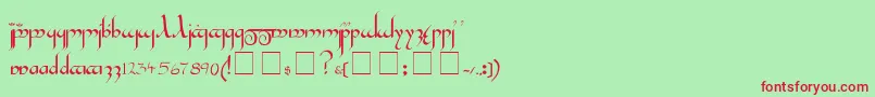 TengwarGandalfMedium Font – Red Fonts on Green Background