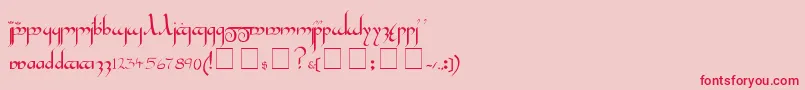 TengwarGandalfMedium Font – Red Fonts on Pink Background