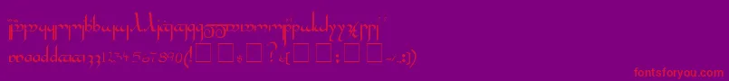 フォントTengwarGandalfMedium – 紫の背景に赤い文字