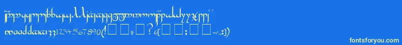 フォントTengwarGandalfMedium – 黄色の文字、青い背景