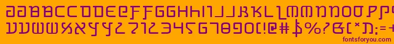 フォントGrimlorde – オレンジの背景に紫のフォント