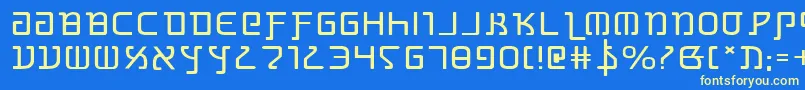 Grimlorde Font – Yellow Fonts on Blue Background