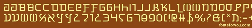 Grimlorde-fontti – keltaiset fontit ruskealla taustalla