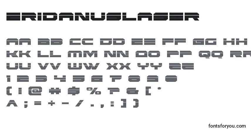 Fuente Eridanuslaser - alfabeto, números, caracteres especiales