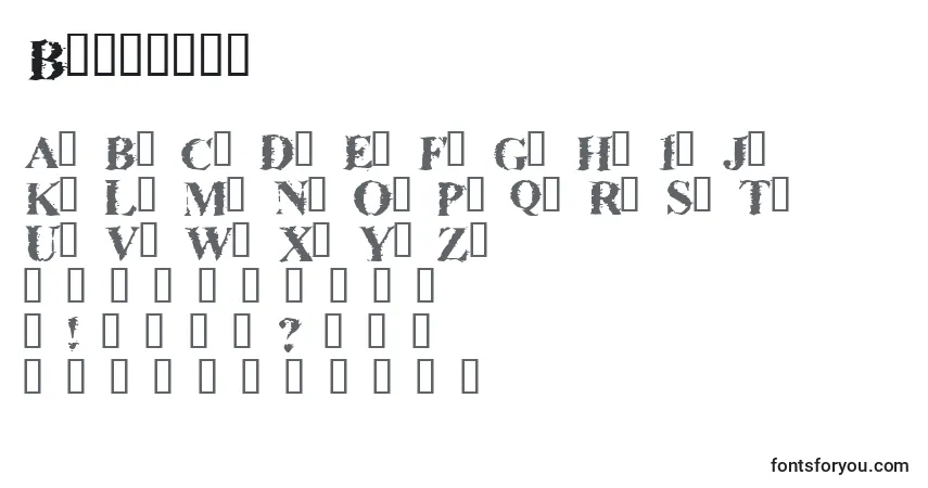 Schriftart Brackish – Alphabet, Zahlen, spezielle Symbole