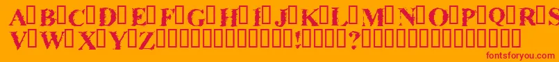 Brackish-Schriftart – Rote Schriften auf orangefarbenem Hintergrund
