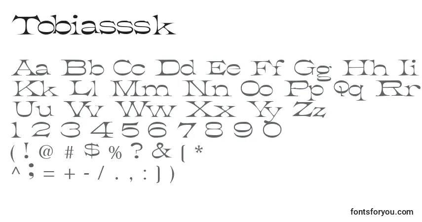 Fuente Tobiasssk - alfabeto, números, caracteres especiales
