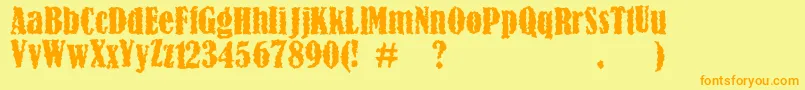 Myopia Font – Orange Fonts on Yellow Background