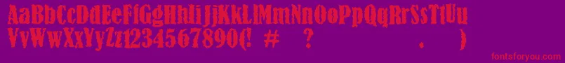 Myopia-Schriftart – Rote Schriften auf violettem Hintergrund