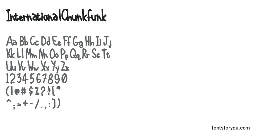 Fuente InternationalChunkfunk - alfabeto, números, caracteres especiales