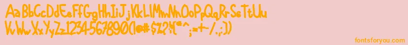 InternationalChunkfunk Font – Orange Fonts on Pink Background