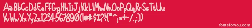 InternationalChunkfunk Font – Pink Fonts on Red Background
