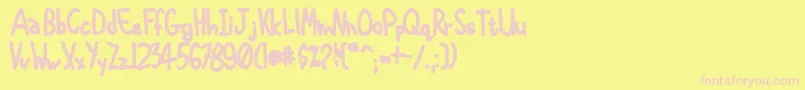InternationalChunkfunk Font – Pink Fonts on Yellow Background