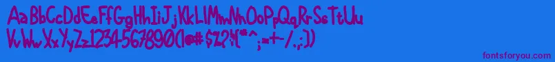 InternationalChunkfunk Font – Purple Fonts on Blue Background