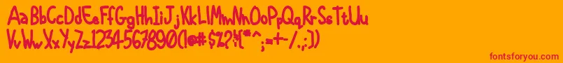 Lisätietoja InternationalChunkfunk-fontista InternationalChunkfunk-fontti – punaiset fontit oranssilla taustalla