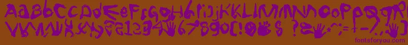 Fingertype Font – Purple Fonts on Brown Background