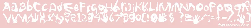 Fingertype Font – White Fonts on Pink Background