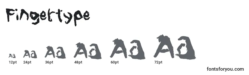 Размеры шрифта Fingertype