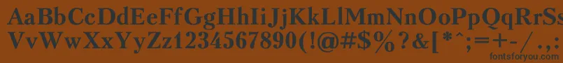 フォントKudriashovBold – 黒い文字が茶色の背景にあります