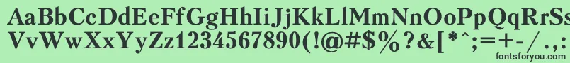 フォントKudriashovBold – 緑の背景に黒い文字