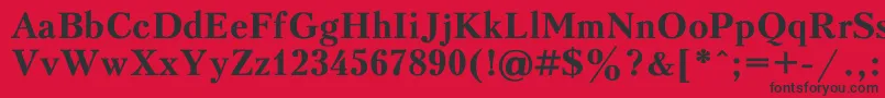 フォントKudriashovBold – 赤い背景に黒い文字