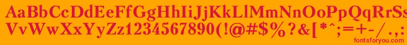 フォントKudriashovBold – オレンジの背景に赤い文字