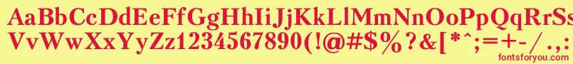 KudriashovBold Font – Red Fonts on Yellow Background