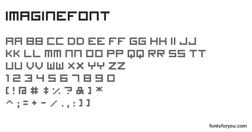 A fonte ImagineFont (48568) – alfabeto, números, caracteres especiais