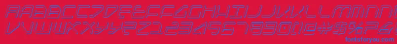 フォントFederapolisShadowItalic – 赤い背景に青い文字