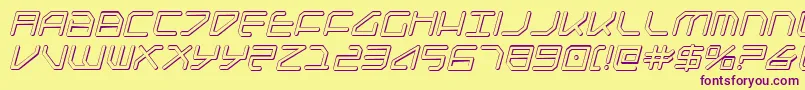 FederapolisShadowItalic Font – Purple Fonts on Yellow Background