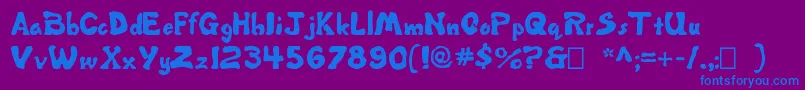 Misbehavin ffy Font – Blue Fonts on Purple Background