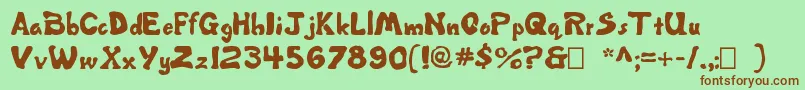 Misbehavin ffy Font – Brown Fonts on Green Background