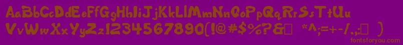 Misbehavin ffy Font – Brown Fonts on Purple Background