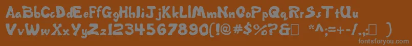 Misbehavin ffy Font – Gray Fonts on Brown Background